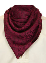 Premium Silk Blend Neckerchief - Burgundy Jacquard
