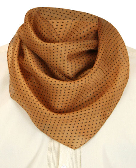 Premium Silk Polka Dot Neckerchief - Polka Dot Tan