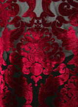 Baroque Rectangle Shawl - Red Velvet