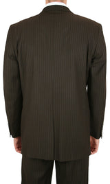 Luciano Pinstripe Suit - Brown