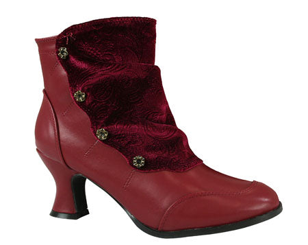 Dierdre Velvet Boot - Burgundy
