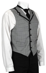 Higgins Vest - Black/White Plaid