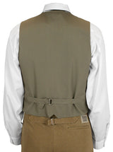Aberdeen Tweed Vest - Olive Herringbone