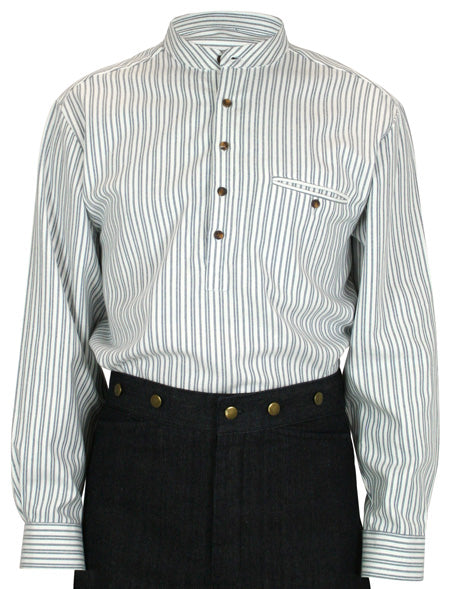 Galway Flannel Work Shirt - Blue Stripe