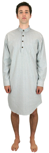 Killian Flannel Nightshirt - Blue Stripe