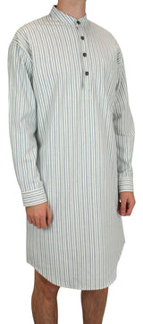 Killian Flannel Nightshirt - Blue Stripe