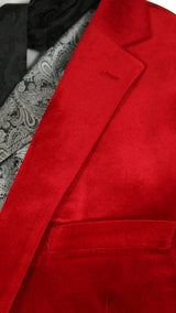 Roderick Smoking Jacket - Red Velvet
