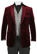 Roderick Smoking Jacket - Wine Velvet