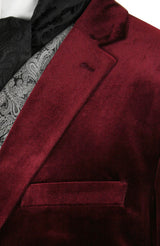 Roderick Smoking Jacket - Wine Velvet