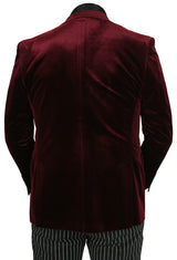 Roderick Smoking Jacket - Wine Velvet