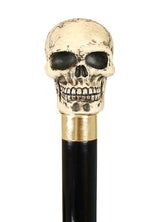 Macabre Skull Walking Stick - Gold