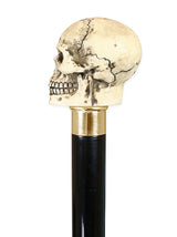 Macabre Skull Walking Stick - Gold