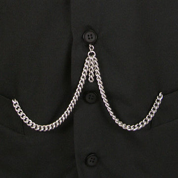 Double Albert Pocket Watch Chain - Silver