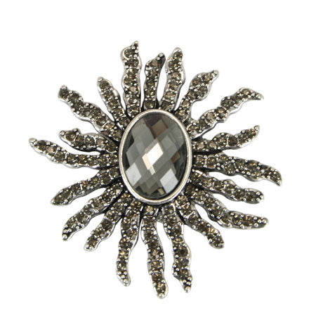 Silver Sunburst - Magnetic Brooch