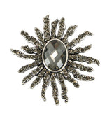 Silver Sunburst - Magnetic Brooch