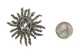 Silver Sunburst - Magnetic Brooch
