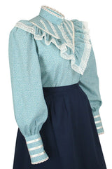 Weddington Blouse - Blue Leaf