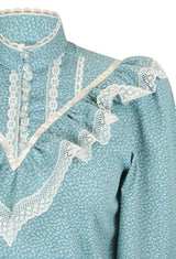 Weddington Blouse - Blue Leaf