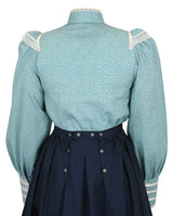 Weddington Blouse - Blue Leaf