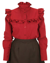 Selma Ruffle Blouse - Burgundy