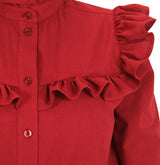 Selma Ruffle Blouse - Burgundy