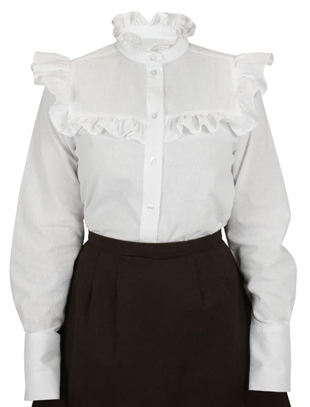 Selma Ruffle Blouse - White