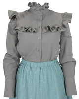 Selma Ruffle Blouse - Gray