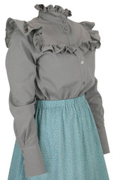 Selma Ruffle Blouse - Gray