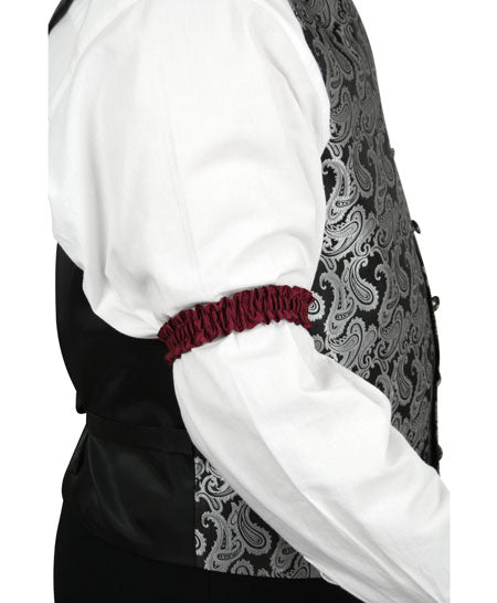 Satin Sleeve Garters - Burgundy (One Pair)