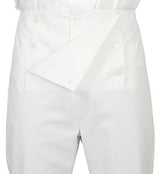 Regency Fall Front Trousers - White Twill