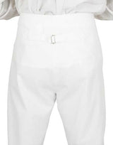 Regency Fall Front Trousers - White Twill