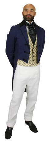 Regency Fall Front Trousers - White Twill