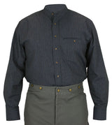 Liam Work Shirt - Navy with White Pinstripe