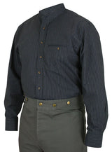 Liam Work Shirt - Navy with White Pinstripe
