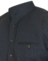 Liam Work Shirt - Navy with White Pinstripe