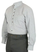 Liam Work Shirt - White with Navy Stripes