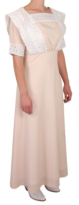 Cora Edwardian Dress - Peach Stripe