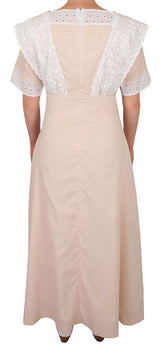 Cora Edwardian Dress - Peach Stripe