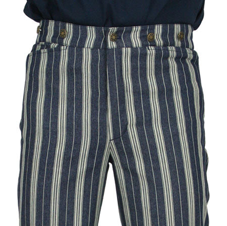 Towson Striped Trousers - Blue