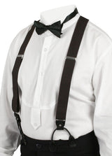 Brown Elastic Convertible Suspenders (Long)