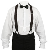 Brown Elastic Convertible Suspenders (Long)