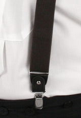 Brown Elastic Convertible Suspenders (Long)