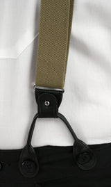 Taupe Elastic Convertible Suspenders (Long)