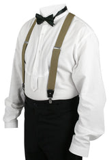 Taupe Elastic Convertible Suspenders (Long)