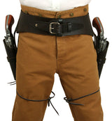 (.38/.357 cal) Western Gun Belt and Holster - Double - Plain Brown Leather