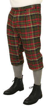 Mens Knickers - Green and Red Plaid