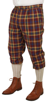 Mens Knickers - Brown and Burgundy Plaid