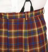 Mens Knickers - Brown and Burgundy Plaid