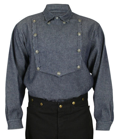 Longview Bib Shirt - Denim Stripe
