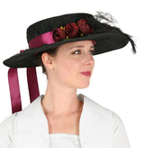 Ladies Day Hat - Black/Burgundy